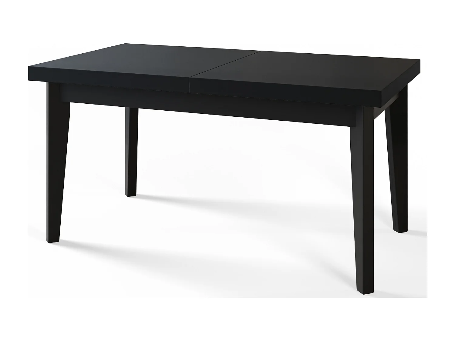 Table de salle à manger rectangulaire SKANDI, table à rallonges, dimensions: 140-180X80X78 cm, couleur: noir, avec pieds en bois de couleur noire