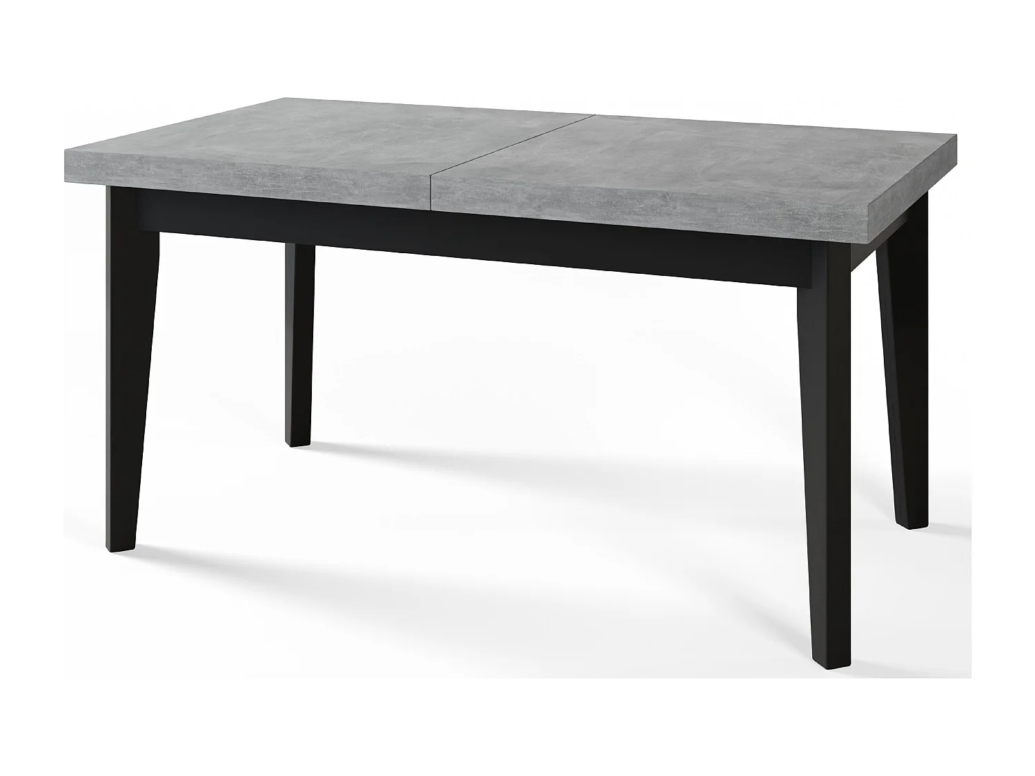 Table de salle à manger rectangulaire SKANDI, table à rallonges, dimensions: 140-180X80X78 cm, couleur: ATELIER, avec pieds en bois de couleur noire