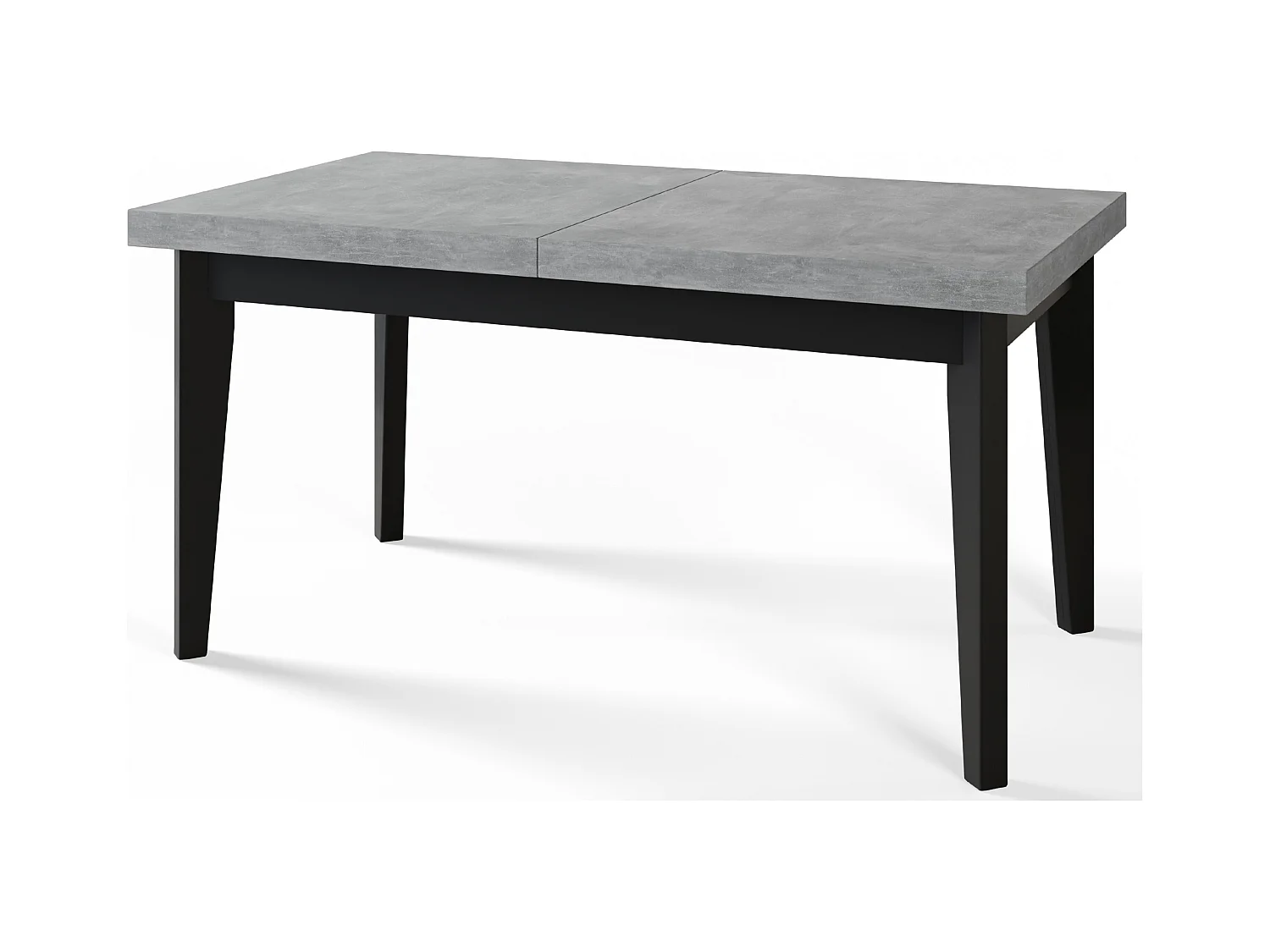 Table de salle à manger rectangulaire SKANDI, table à rallonges, dimensions: 160-210X90X78 cm, couleur: ATELIER, avec pieds en bois de couleur noire