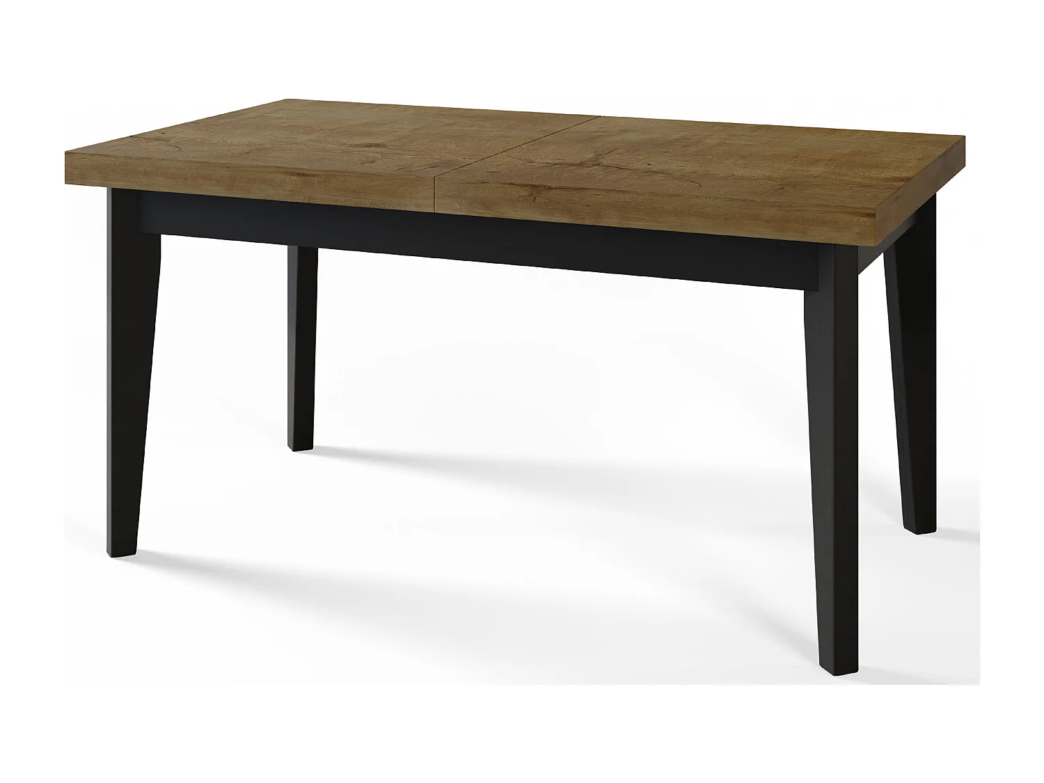 Table de salle à manger rectangulaire SKANDI, table à rallonges, dimensions: 140-180X80X78 cm, couleur: LEFKAS, avec pieds en bois de couleur noire