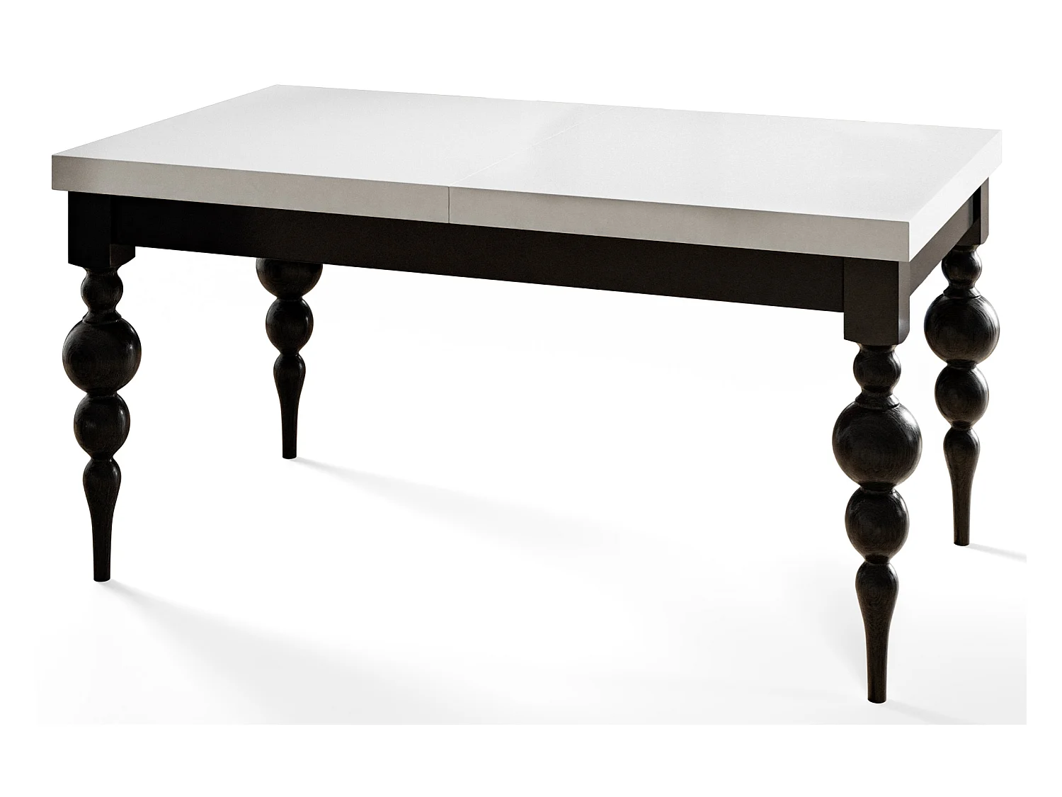 Table de salle à manger rectangulaire LENA, table à rallonges, dimensions: 140-180X80X78,5 cm, couleur: noir, avec pieds de table de couleur noire