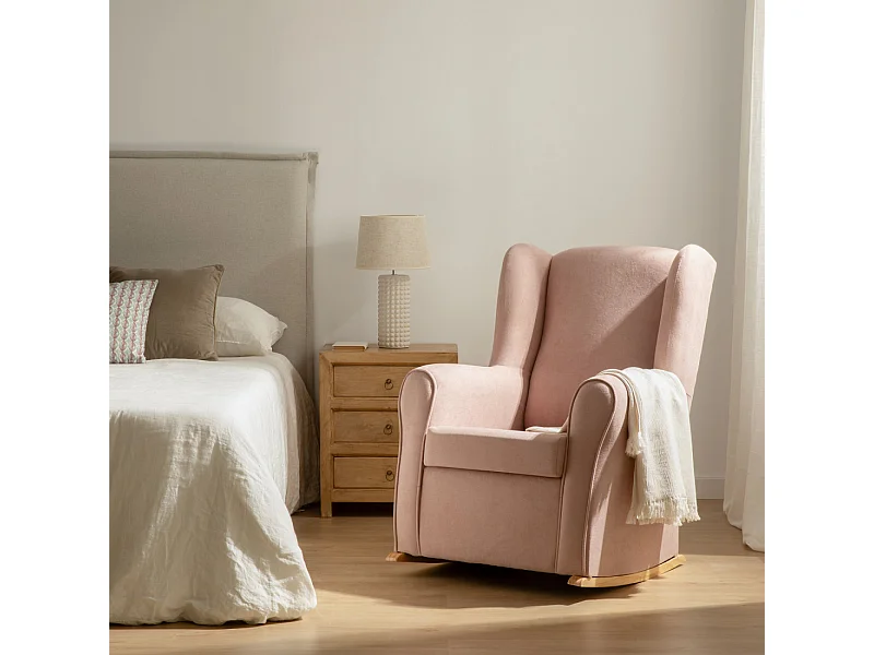Fauteuil tapissé rosa 102 cm x 78 cm-Hilde