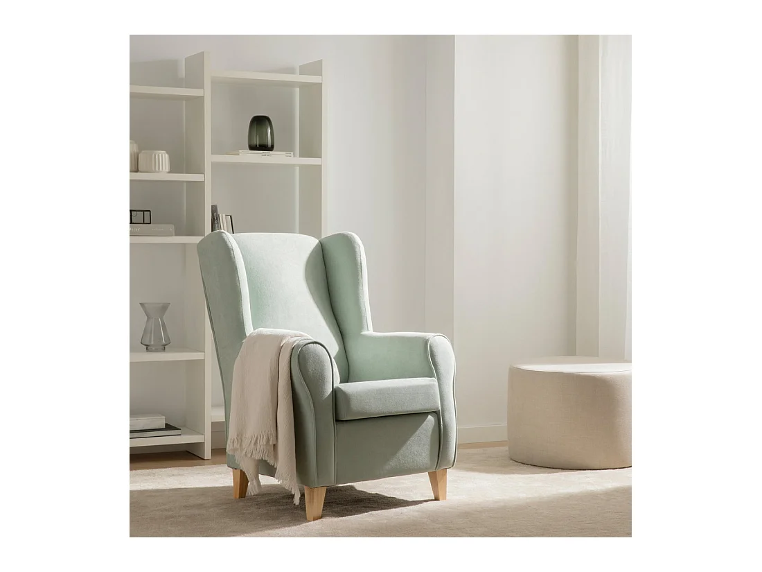 Fauteuil tapissé menthe 102 cm x 78 cm-Dan