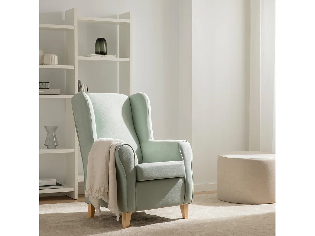 Fauteuil tapissé menthe 102 cm x 78 cm-Dan