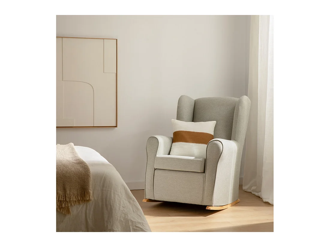 Fauteuil tapissé gris 102 cm x 78 cm-Hilde