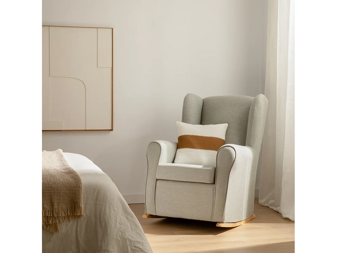 Fauteuil tapissé gris 102 cm x 78 cm-Hilde
