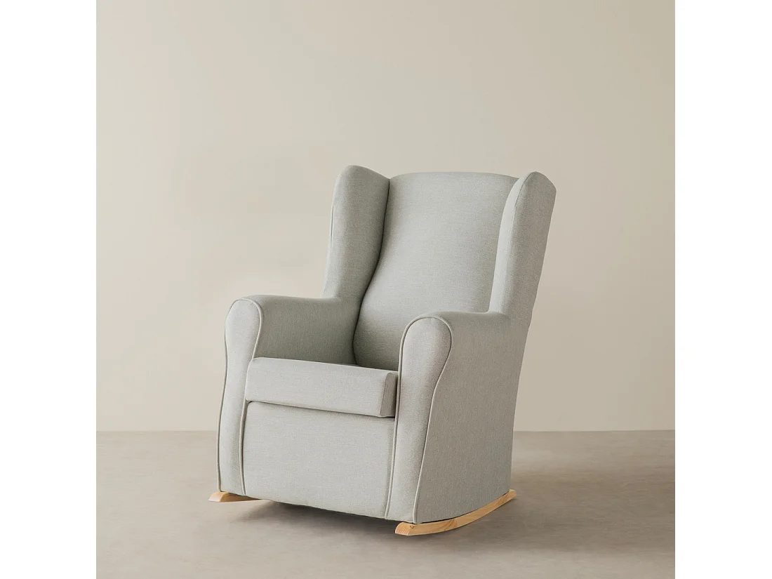 Fauteuil tapissé gris 102 cm x 78 cm-Hilde