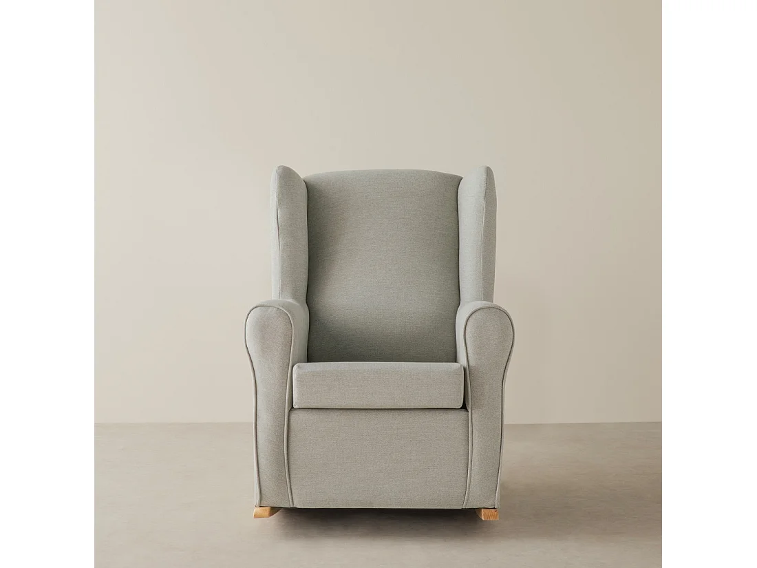 Fauteuil tapissé gris 102 cm x 78 cm-Hilde