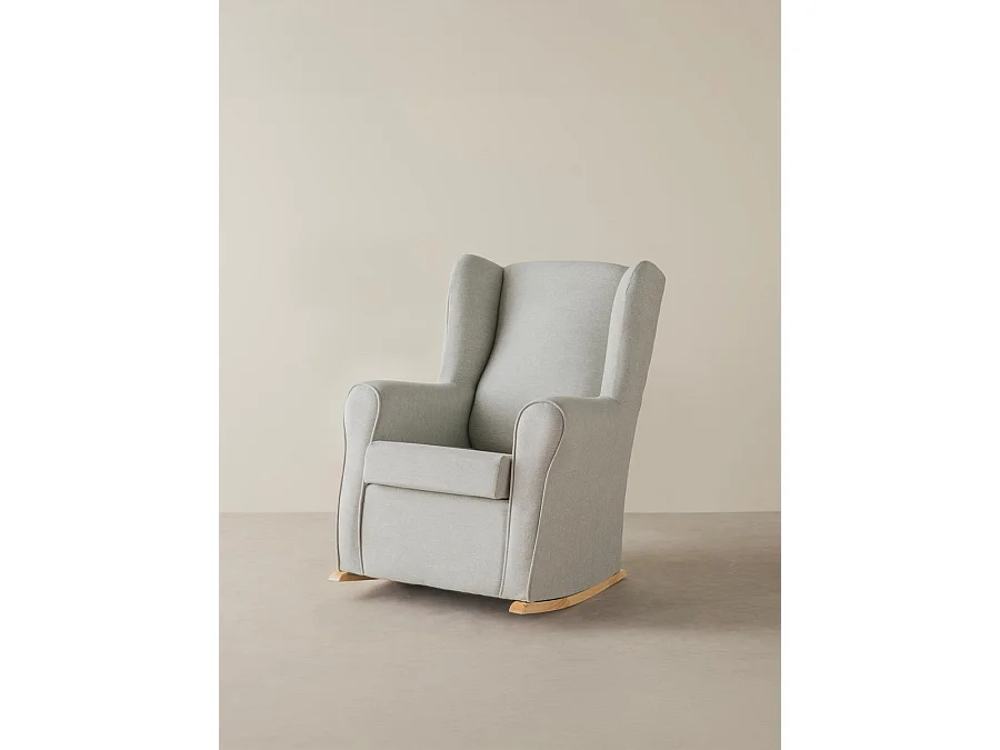 Fauteuil tapissé gris 102 cm x 78 cm-Hilde