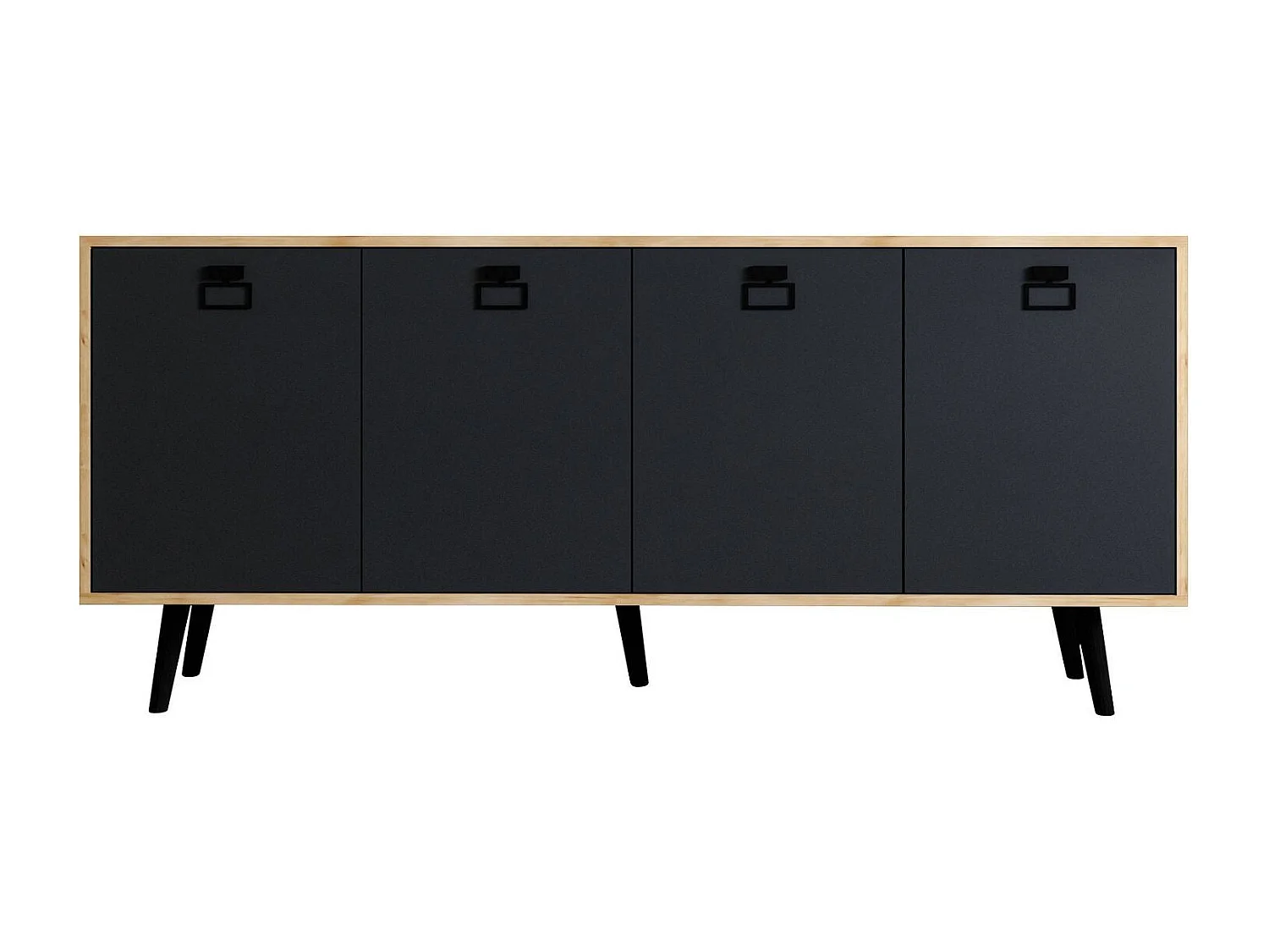 Komoda – 180 cm x 80 cm x 45 cm – Dąb szafirowy i antracyt – Płyta wiórowa