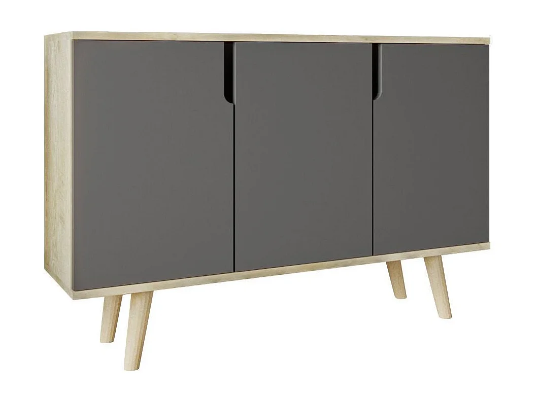 Komoda – 120 cm – Dąb szafirowy i antracyt – Płyta wiórowa