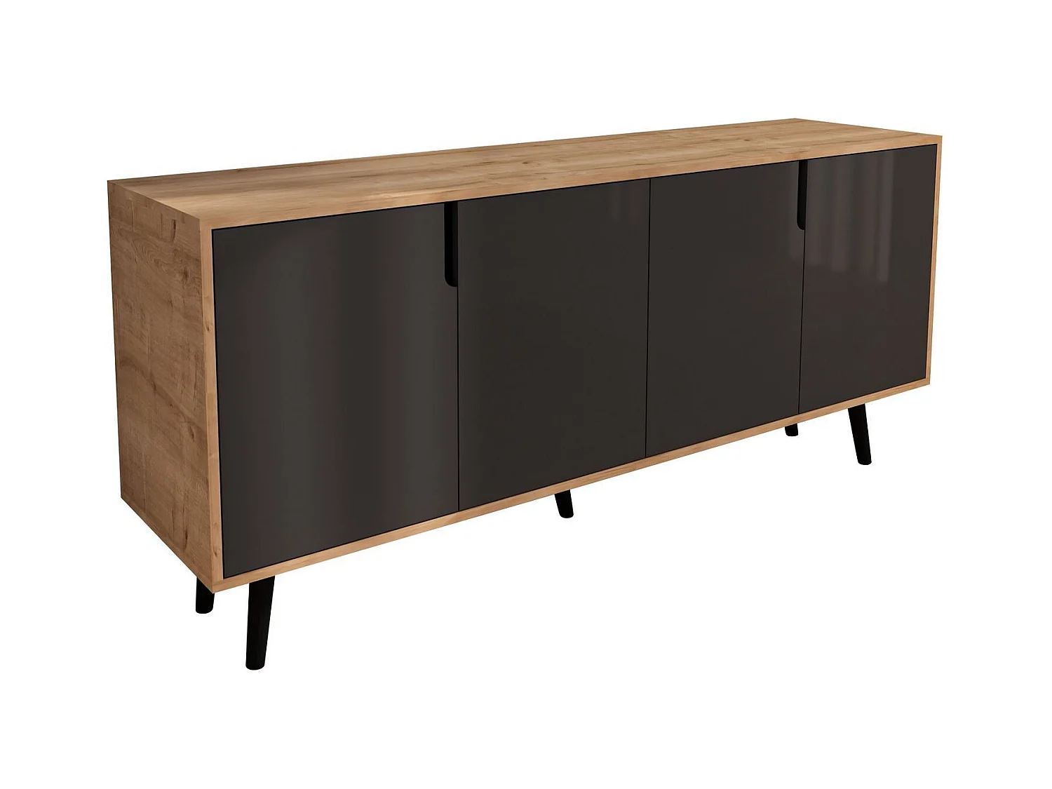 Buffet – 180 cm – Chêne saphir et anthracite – Aggloméré