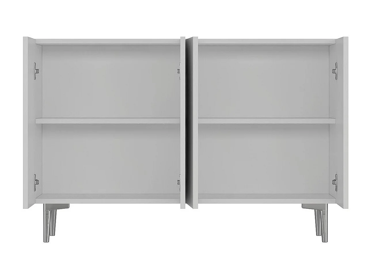 Buffet – 120 cm x 80 cm x 29,6 cm – Blanc et Argent – ​​Aggloméré