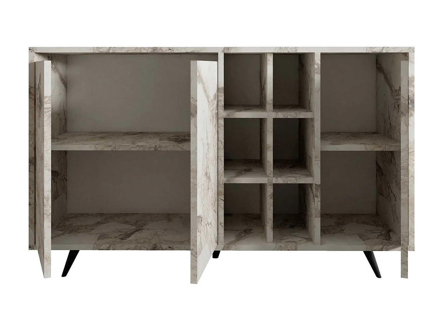 Buffet – 140cm x 86cm x 40cm – Marbre d’Éphèse – Panneau de particules mélaminé