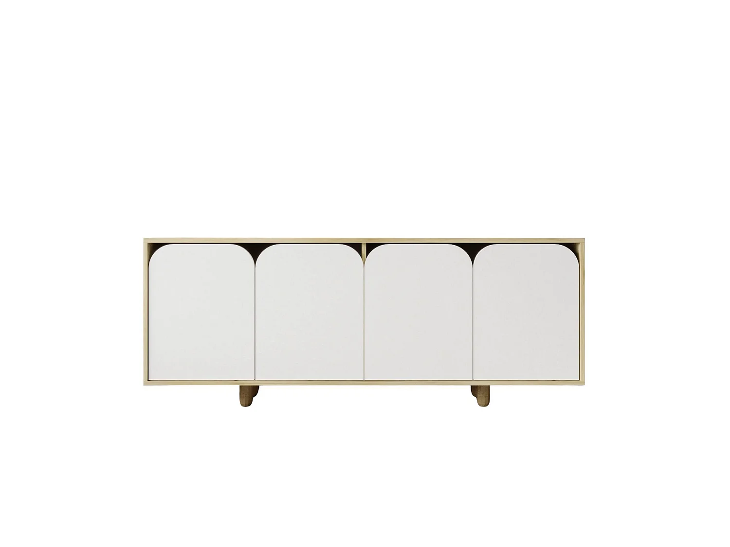 Buffet – 180 cm – Saphir et Chêne Blanc – Aggloméré et Bois