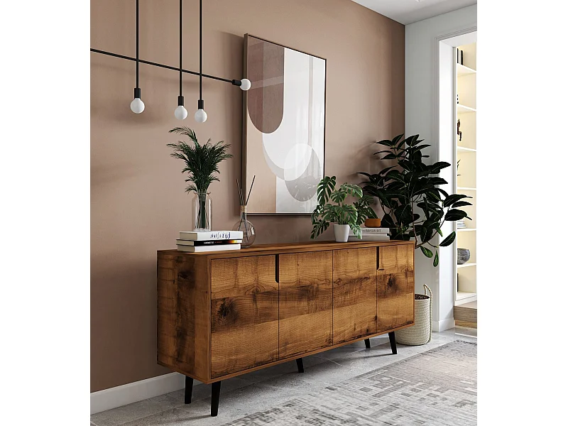 Buffet – 180 cm – Noyer – Panneau de particules mélaminé