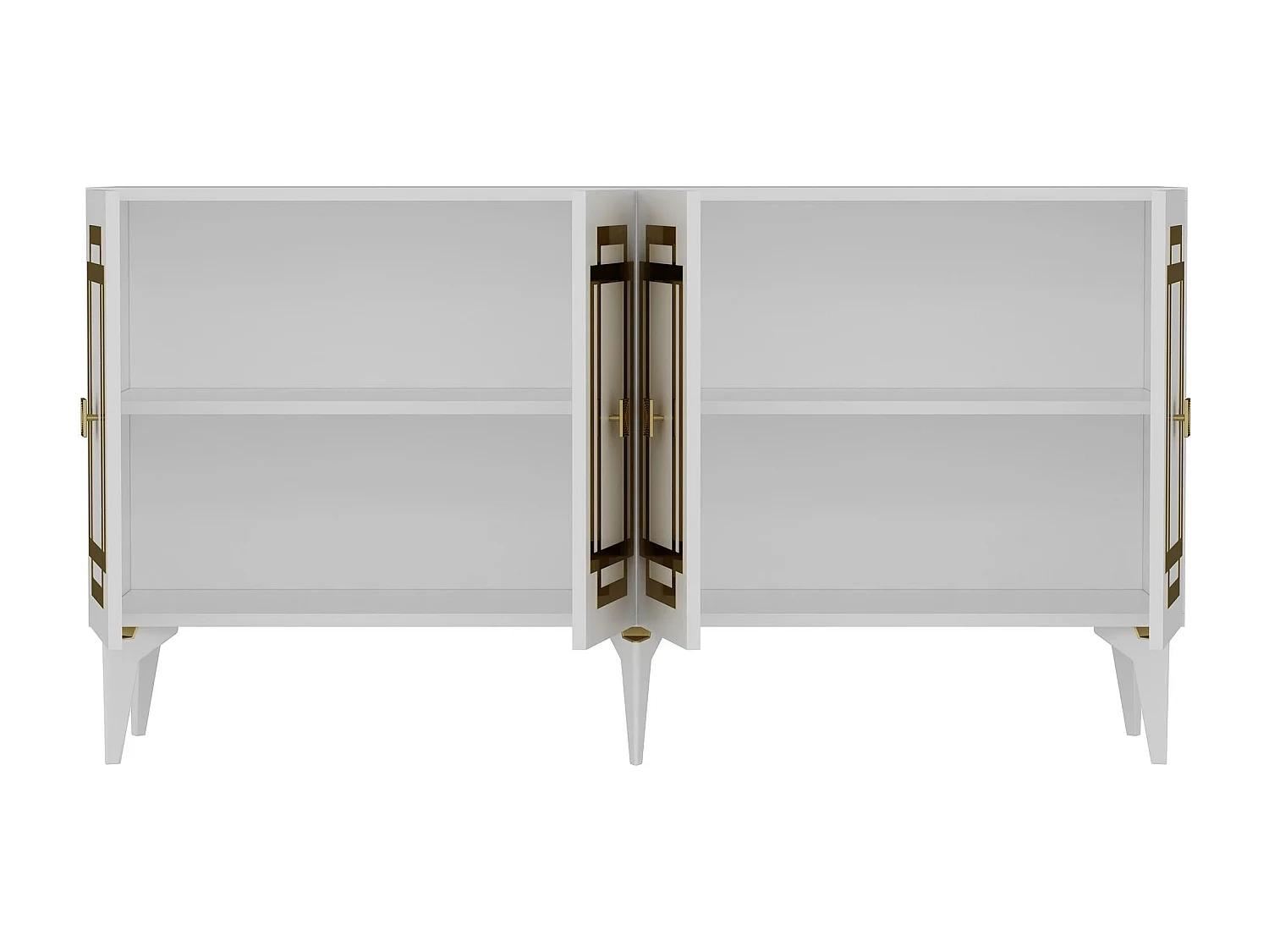 Aparador – 150 cm x 79 cm x 40 cm – Blanco y Dorado – Aglomerado