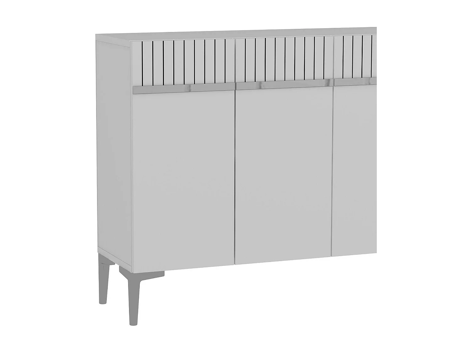 Buffet – 120 cm x 80 cm x 29,6 cm – Blanc et Argent – ​​Aggloméré