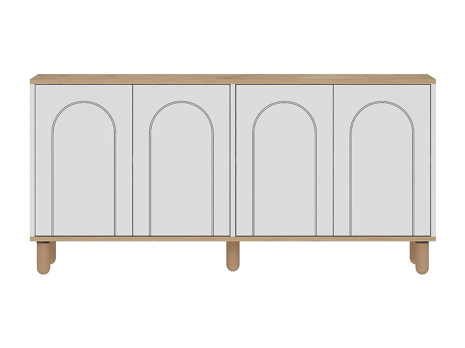 Dressoir – 150 cm x 73 cm x 36 cm – Saffier Eiken en Wit – Spaanplaat