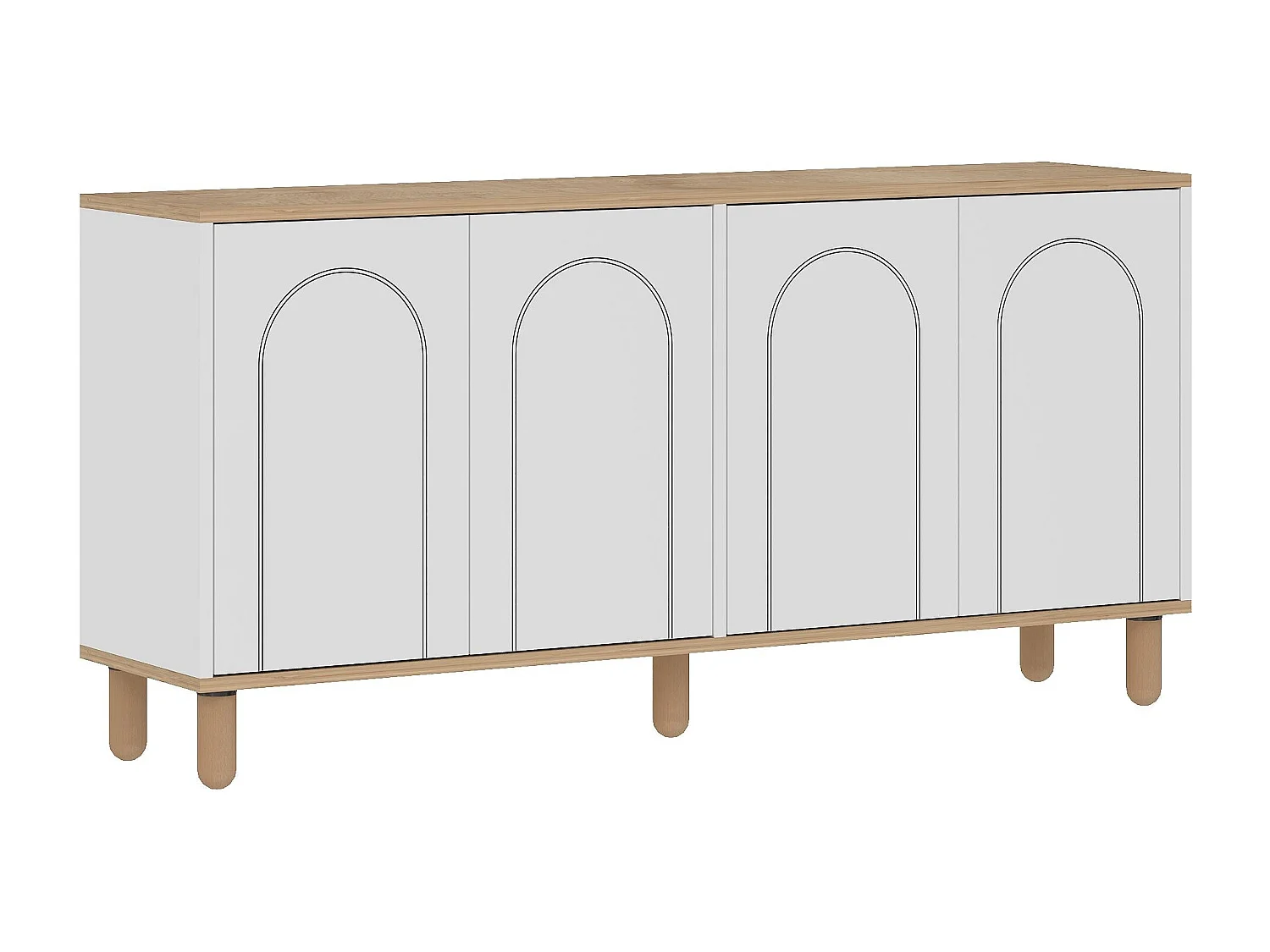 Dressoir – 150 cm x 73 cm x 36 cm – Saffier Eiken en Wit – Spaanplaat