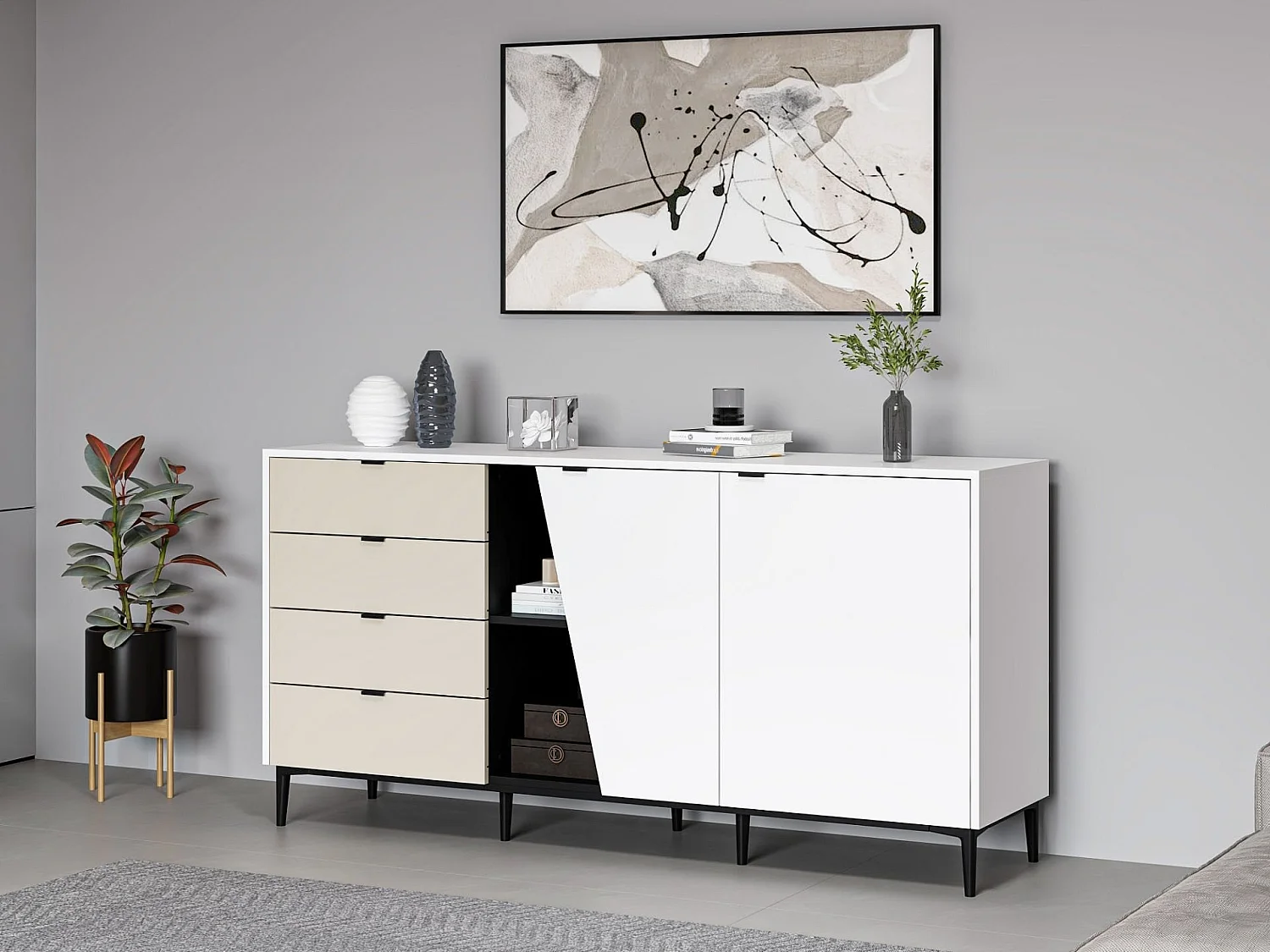 Credenza Yelena - Bianca Nera Arenaria