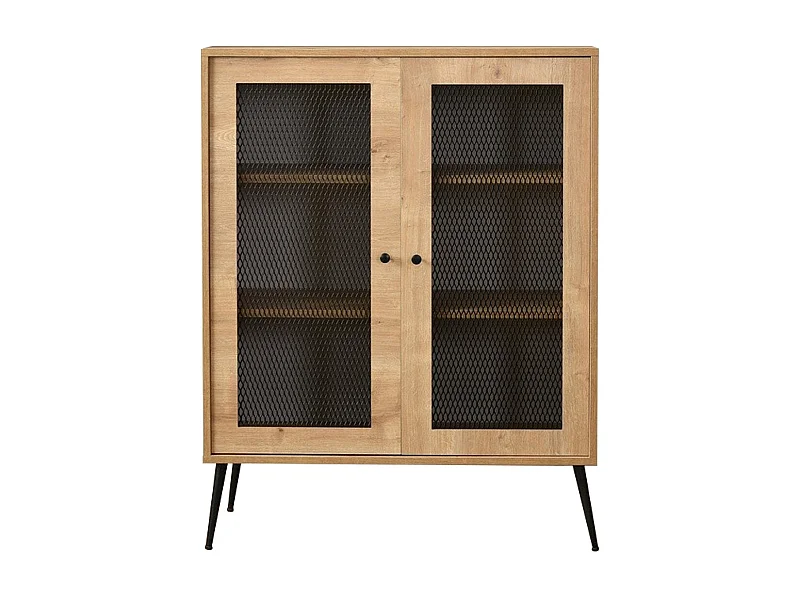 Buffet élégant en chêne, 90 x 40 x 110 cm | 100 % panneaux de particules laminés | Idéal pour les salons et salles à manger modernes