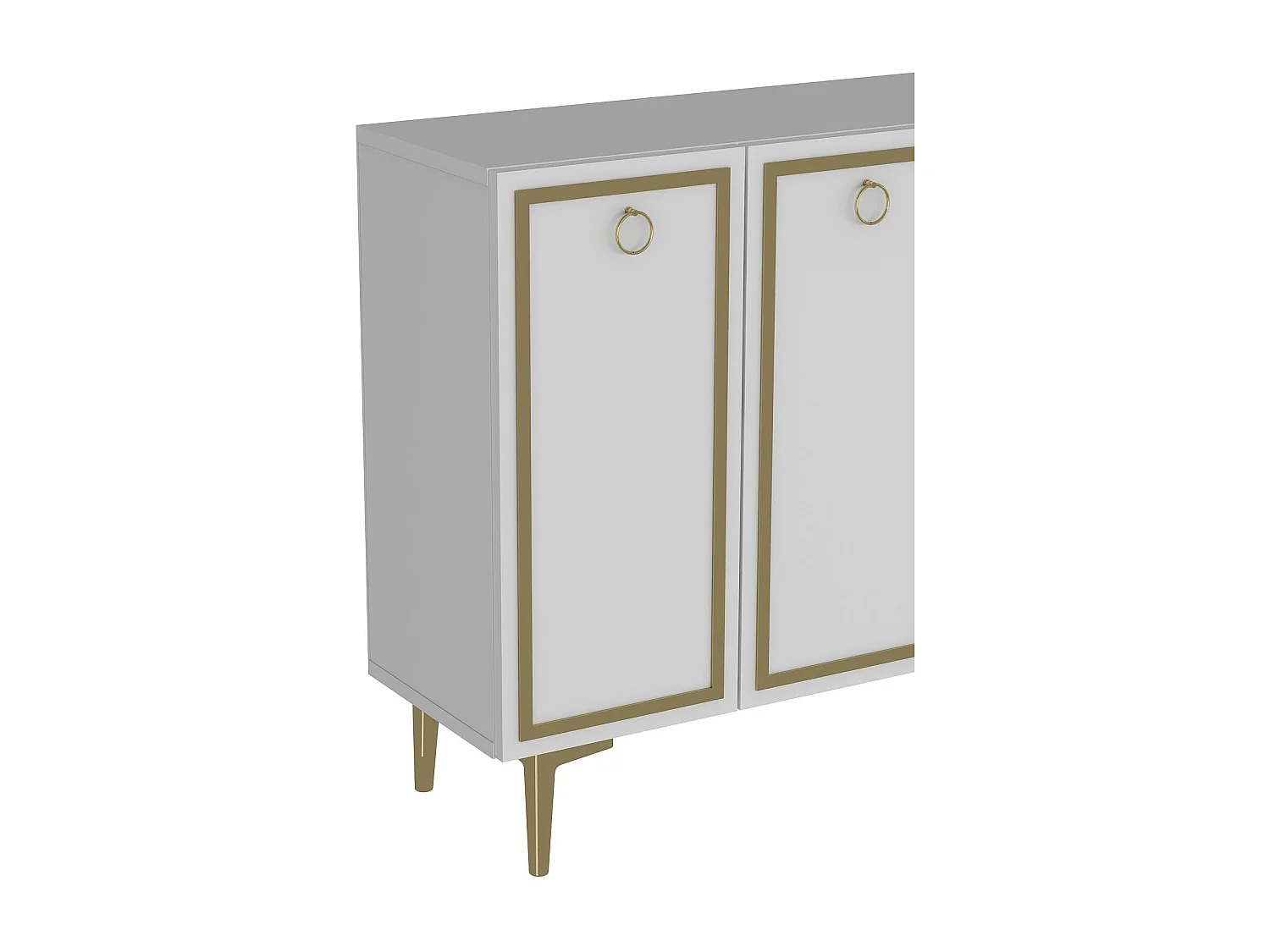 Dressoir – 120 cm x 75 cm x 29,6 cm – Wit en goud – MDF