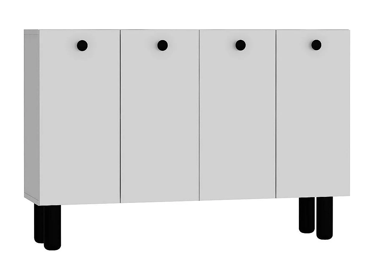 Dressoir – 120 cm breed x 80 cm hoog x 29,6 cm diep – Wit en zwart – Spaanplaat