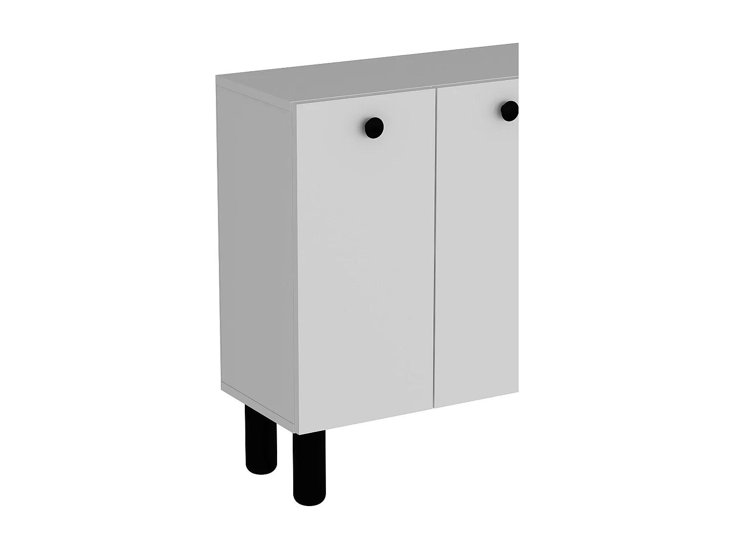 Dressoir – 120 cm breed x 80 cm hoog x 29,6 cm diep – Wit en zwart – Spaanplaat