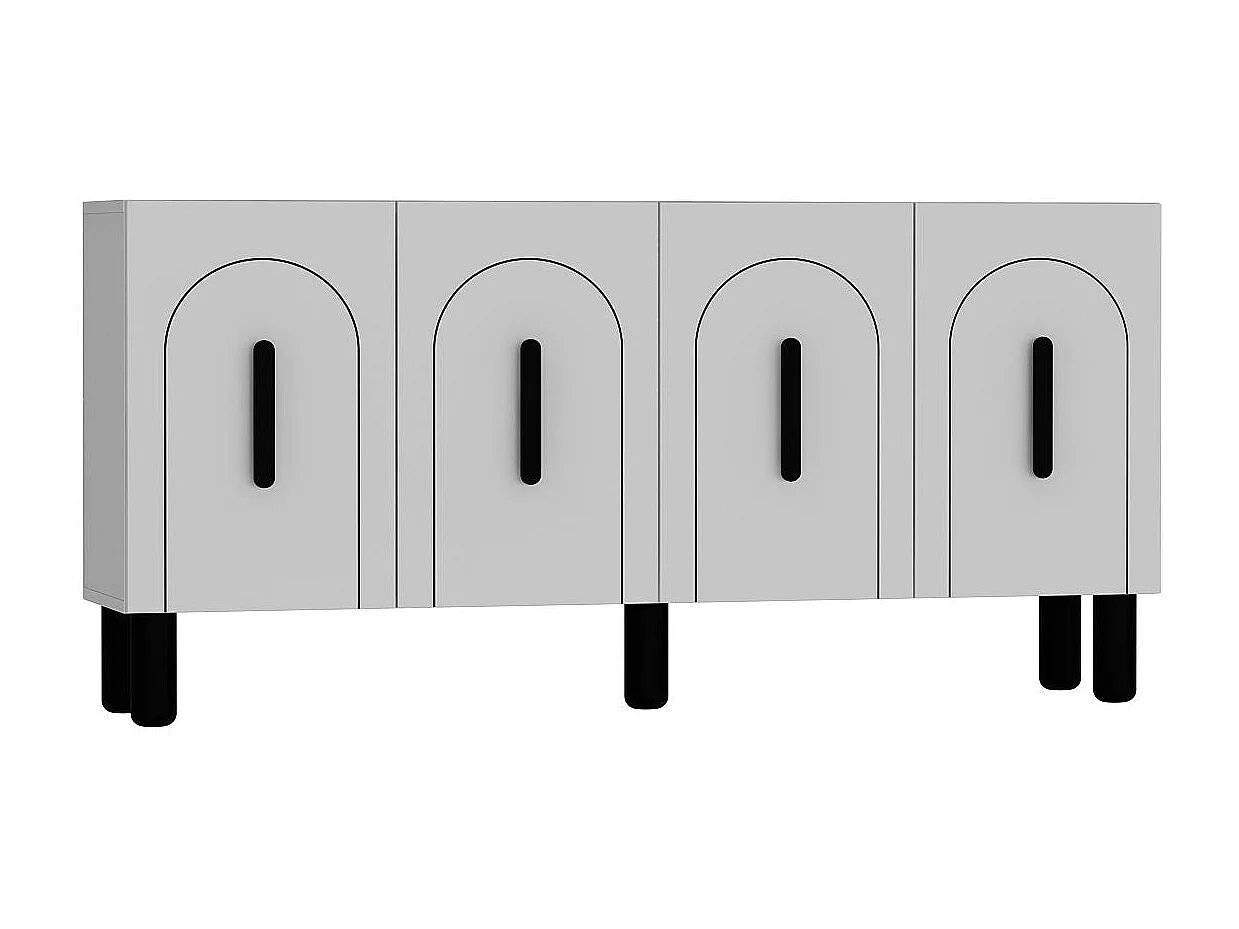 Credenza – 150 cm – Bianco e Nero – MDF