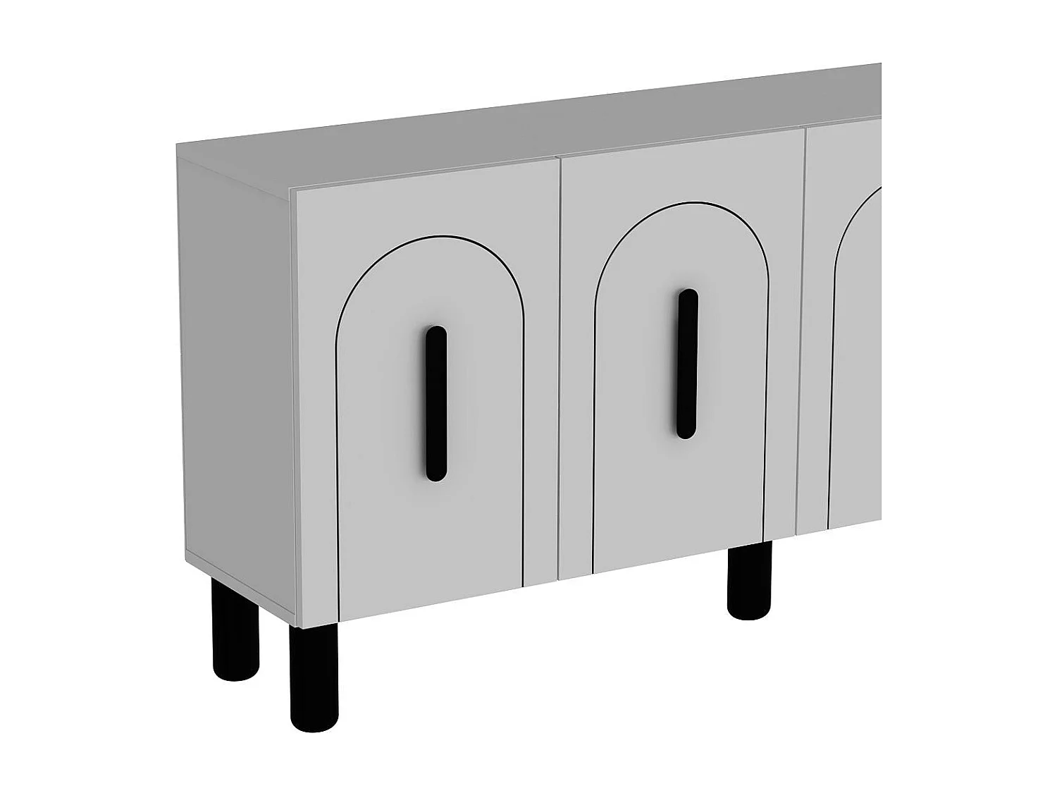 Credenza – 150 cm – Bianco e Nero – MDF