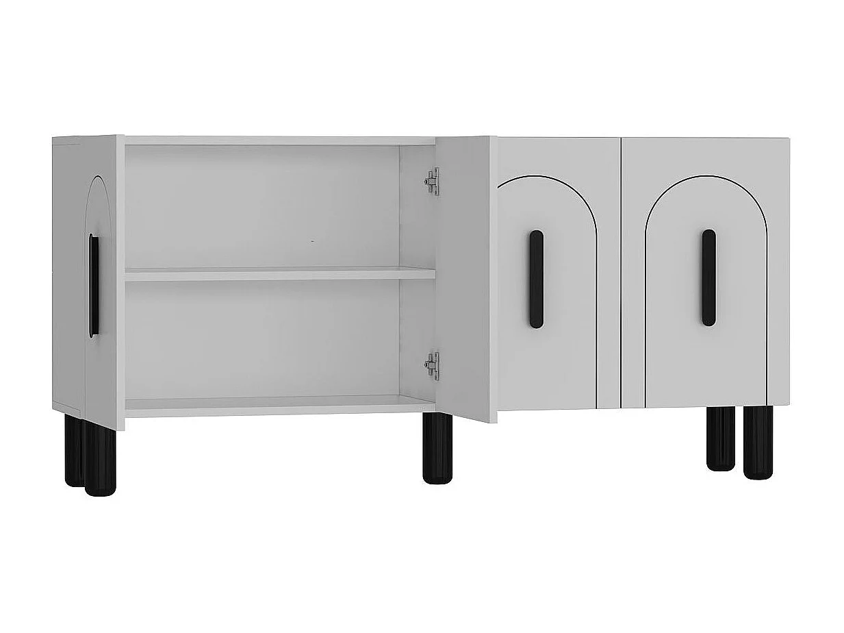 Credenza – 150 cm – Bianco e Nero – MDF