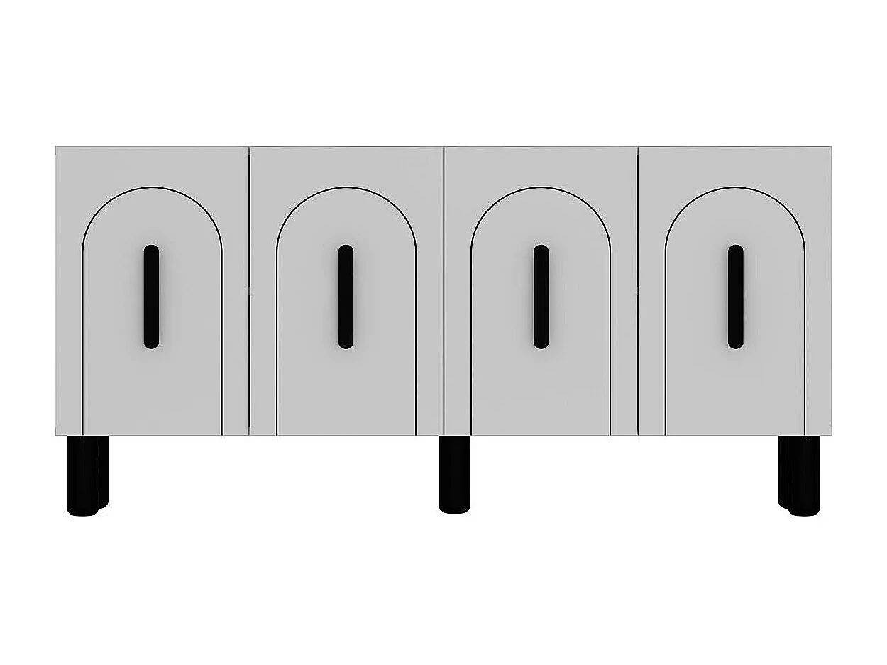 Credenza – 150 cm – Bianco e Nero – MDF