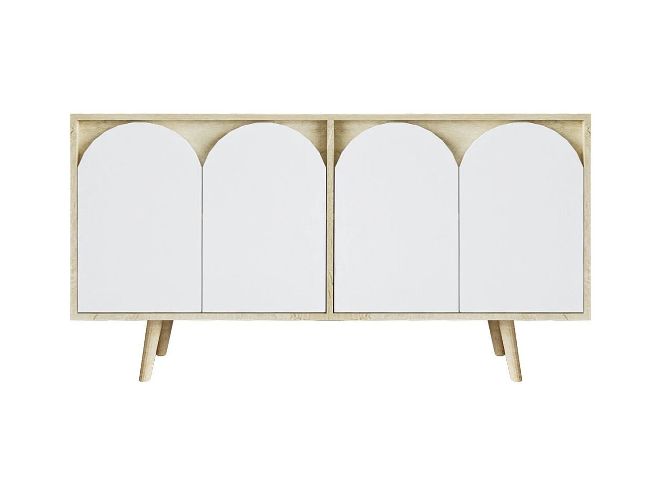 Buffet – 150 cm – Chêne Saphir et Blanc – Aggloméré mélaminé