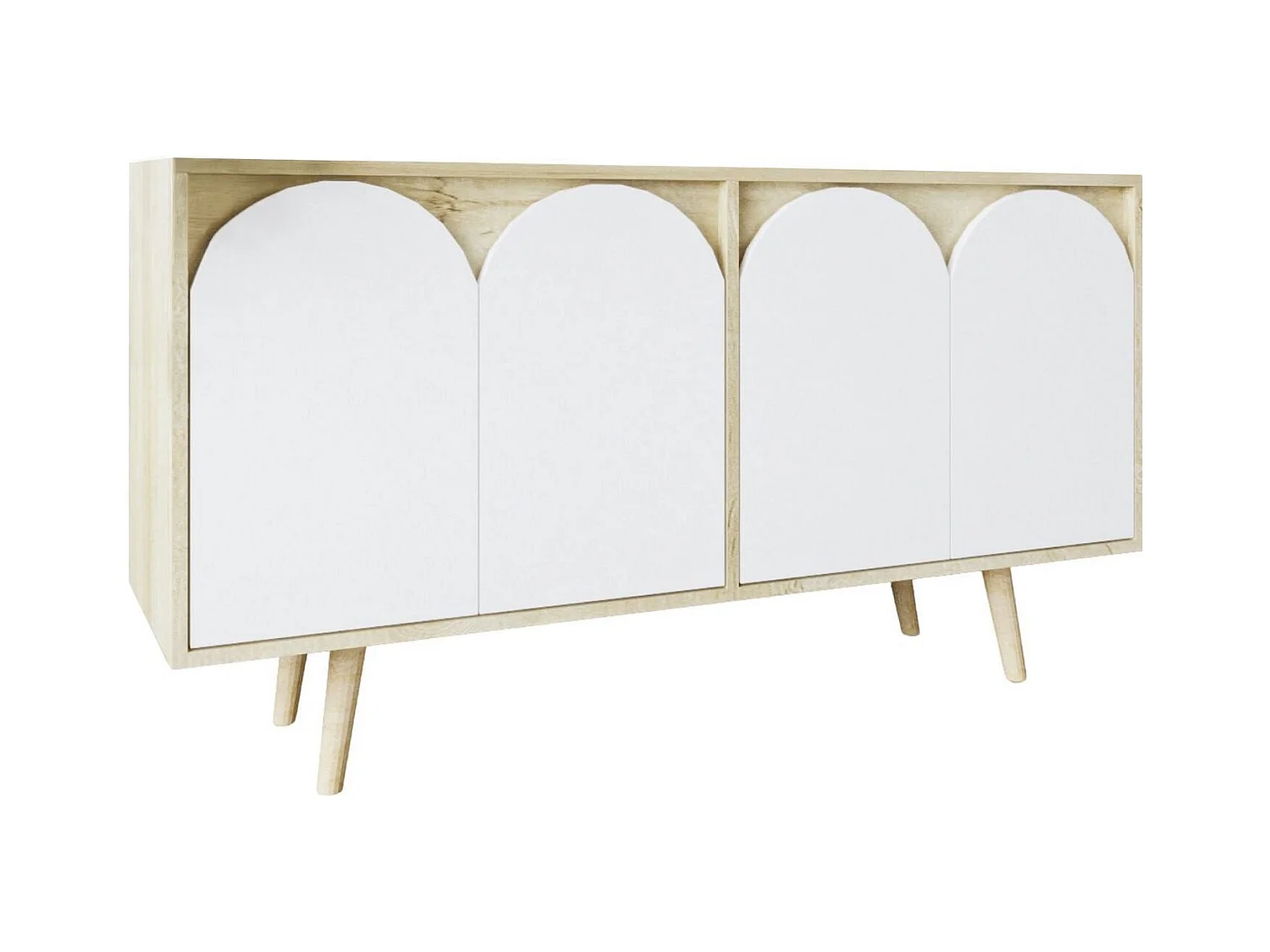Buffet – 150 cm – Chêne Saphir et Blanc – Aggloméré mélaminé