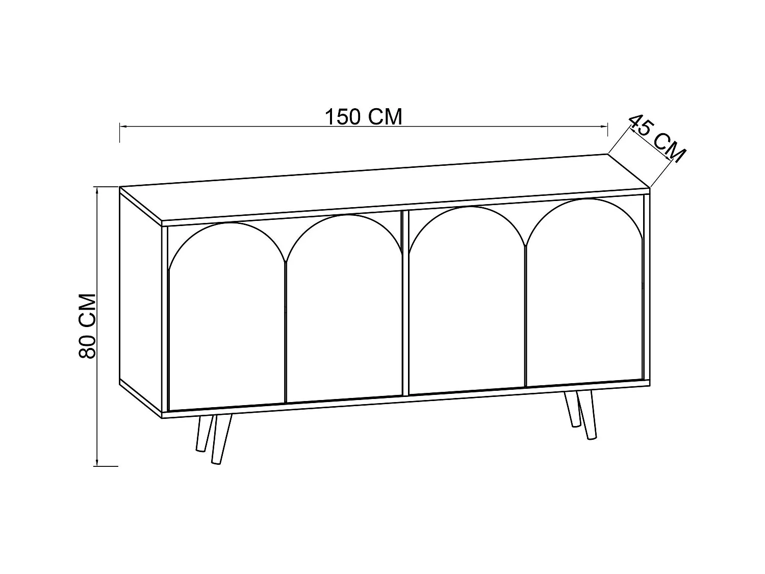 Buffet – 150 cm – Chêne Saphir et Blanc – Aggloméré mélaminé