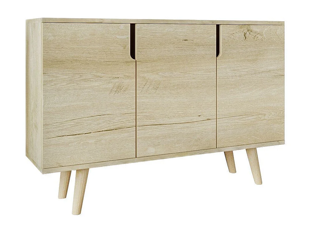 Buffet en aggloméré mélaminé – 120 cm x 80 cm x 30 cm – Chêne saphir