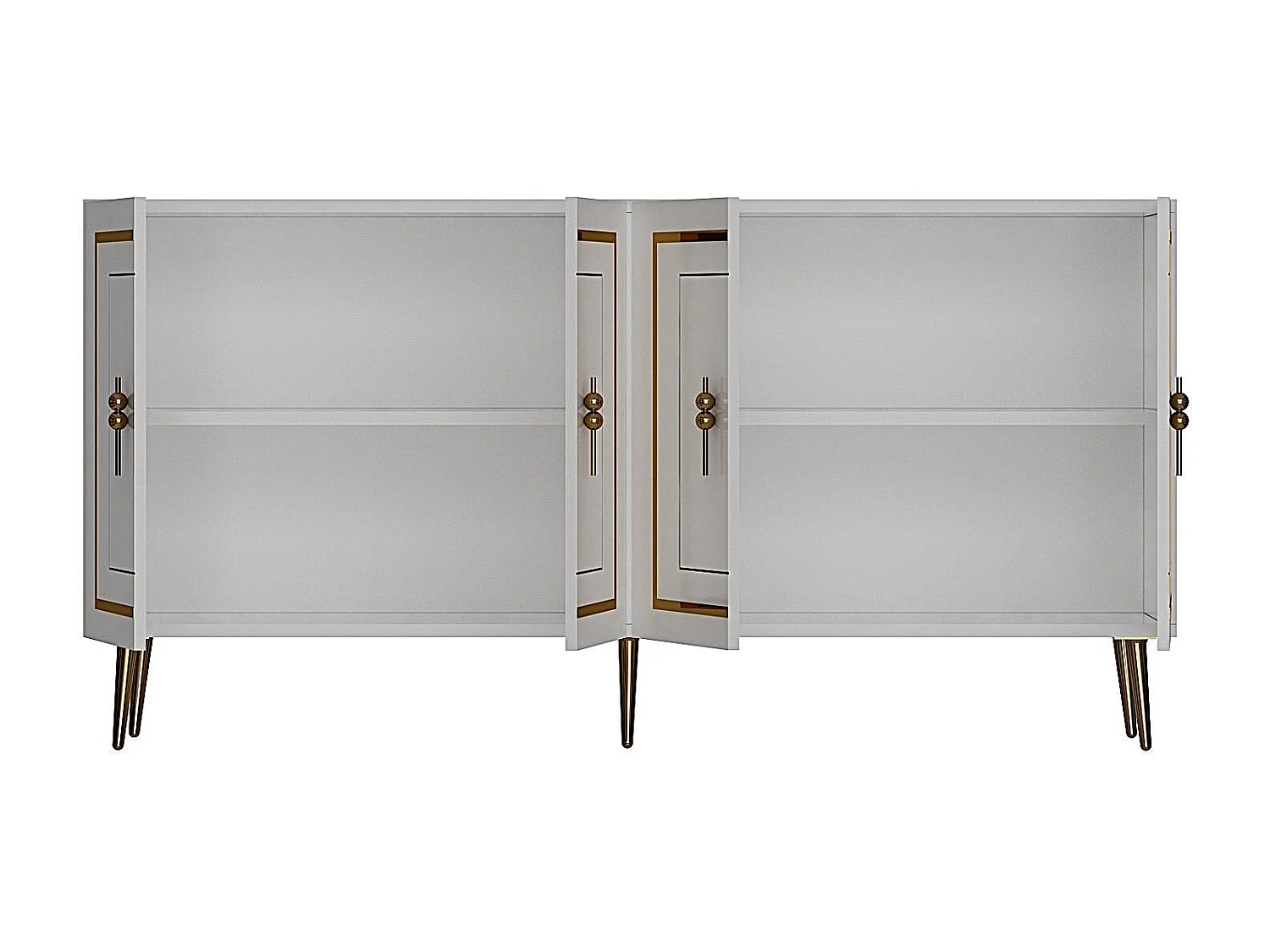 Credenza – 150 cm – Bianco e Oro – MDF
