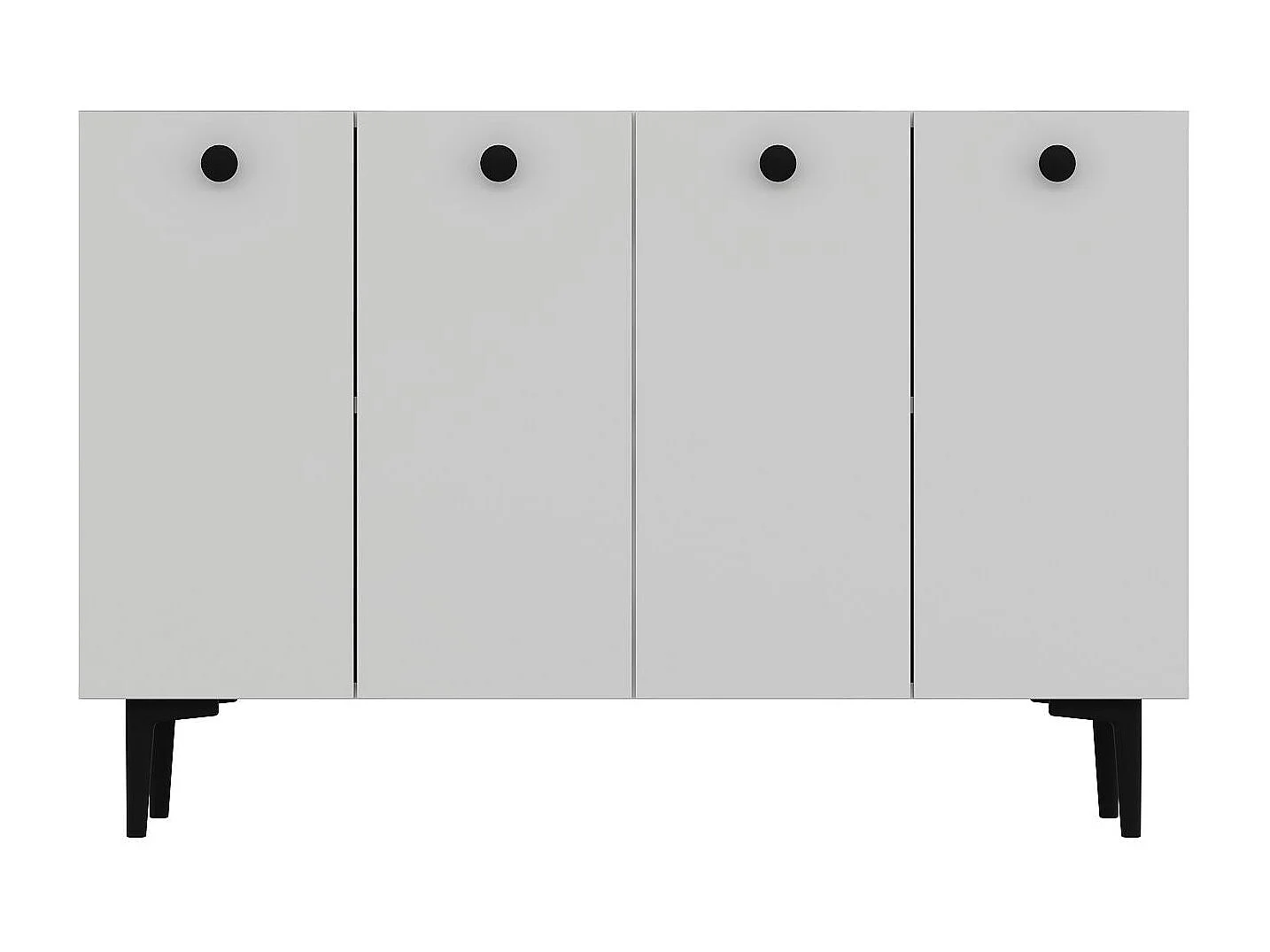 Dressoir - 120cm x 80cm x 29,6cm - Wit en zwart - Spaanplaat