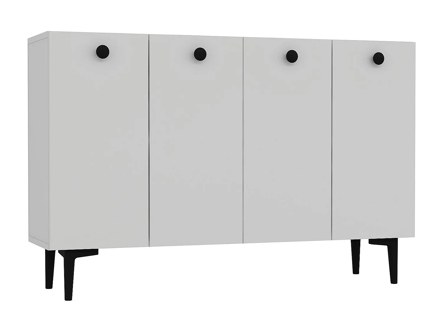 Dressoir - 120cm x 80cm x 29,6cm - Wit en zwart - Spaanplaat