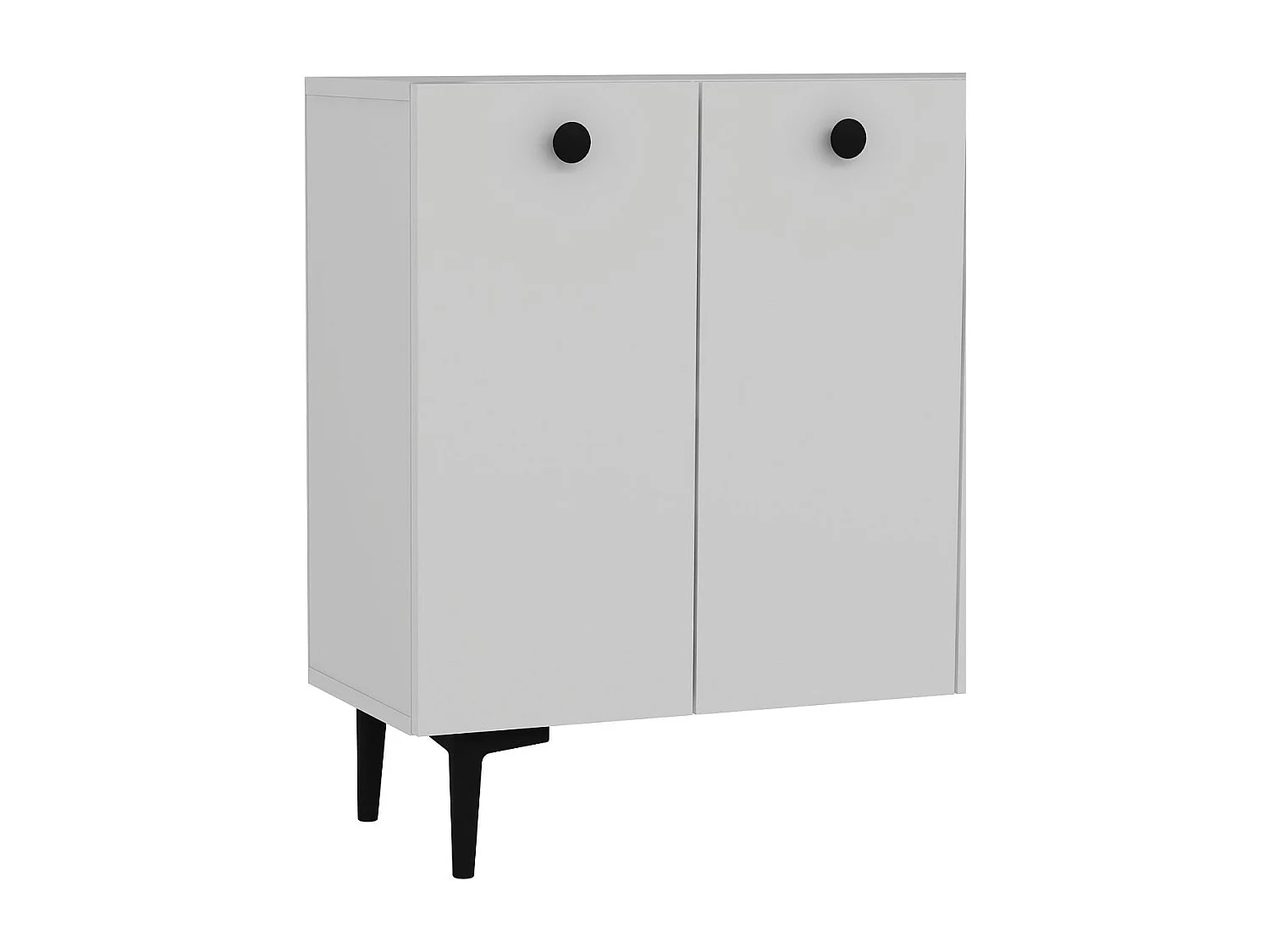 Dressoir - 120cm x 80cm x 29,6cm - Wit en zwart - Spaanplaat