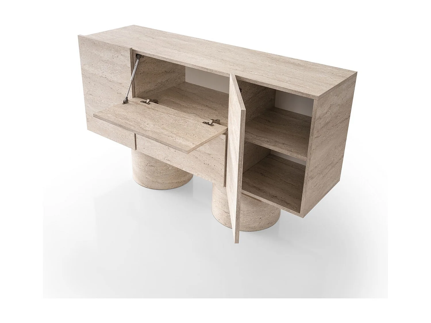 Buffet – 150cm x 87cm x 42cm – Travertin – MDF