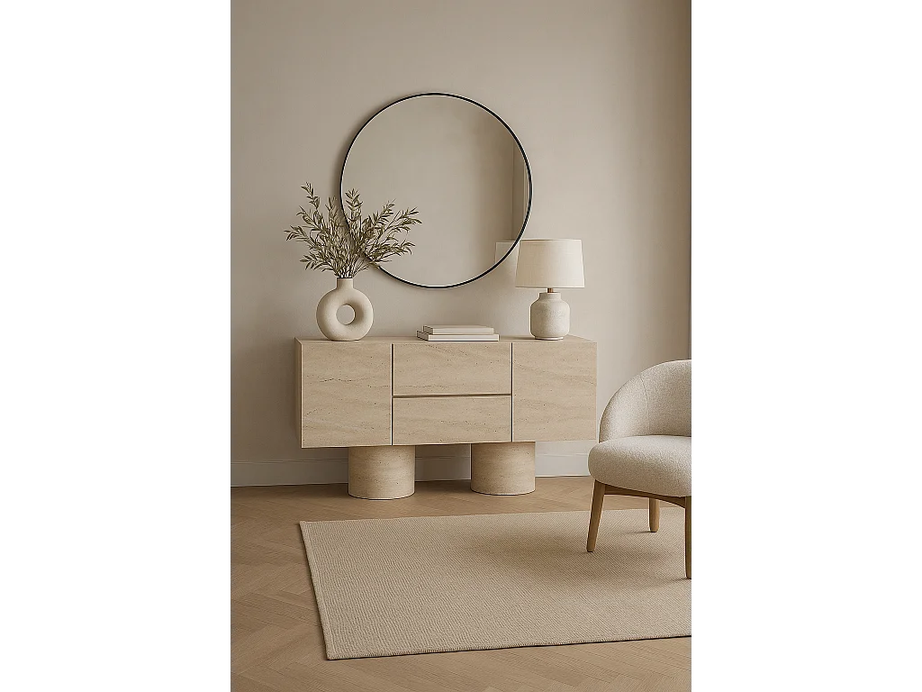 Dressoir – 150cm x 87cm x 42cm – Travertin – MDF