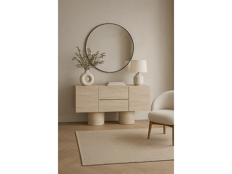 Buffet – 150cm x 87cm x 42cm – Travertin – MDF