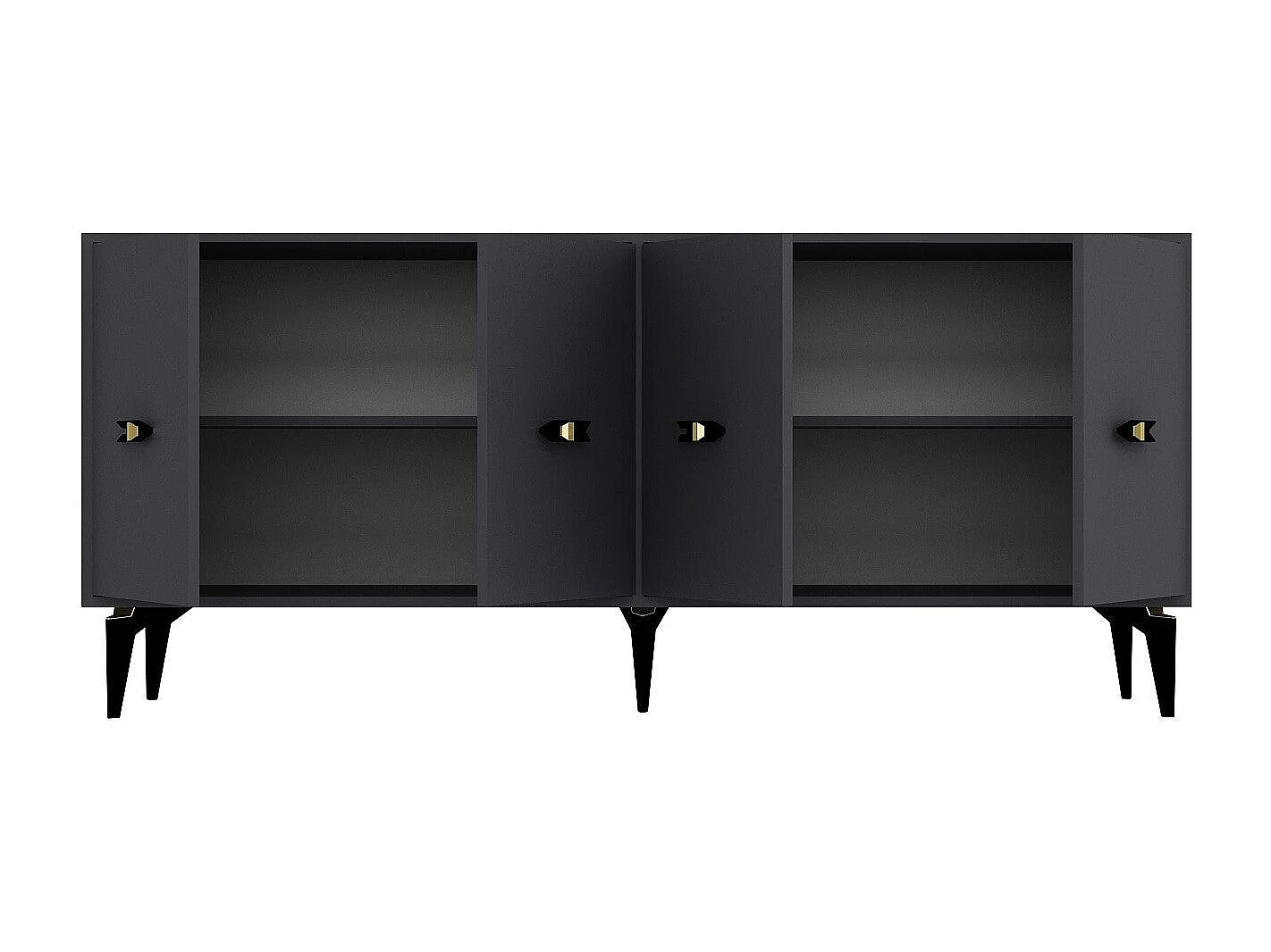 Komoda z płyty wiórowej pokrytej melaminą – 180 cm x 82,6 cm x 35 cm – antracyt