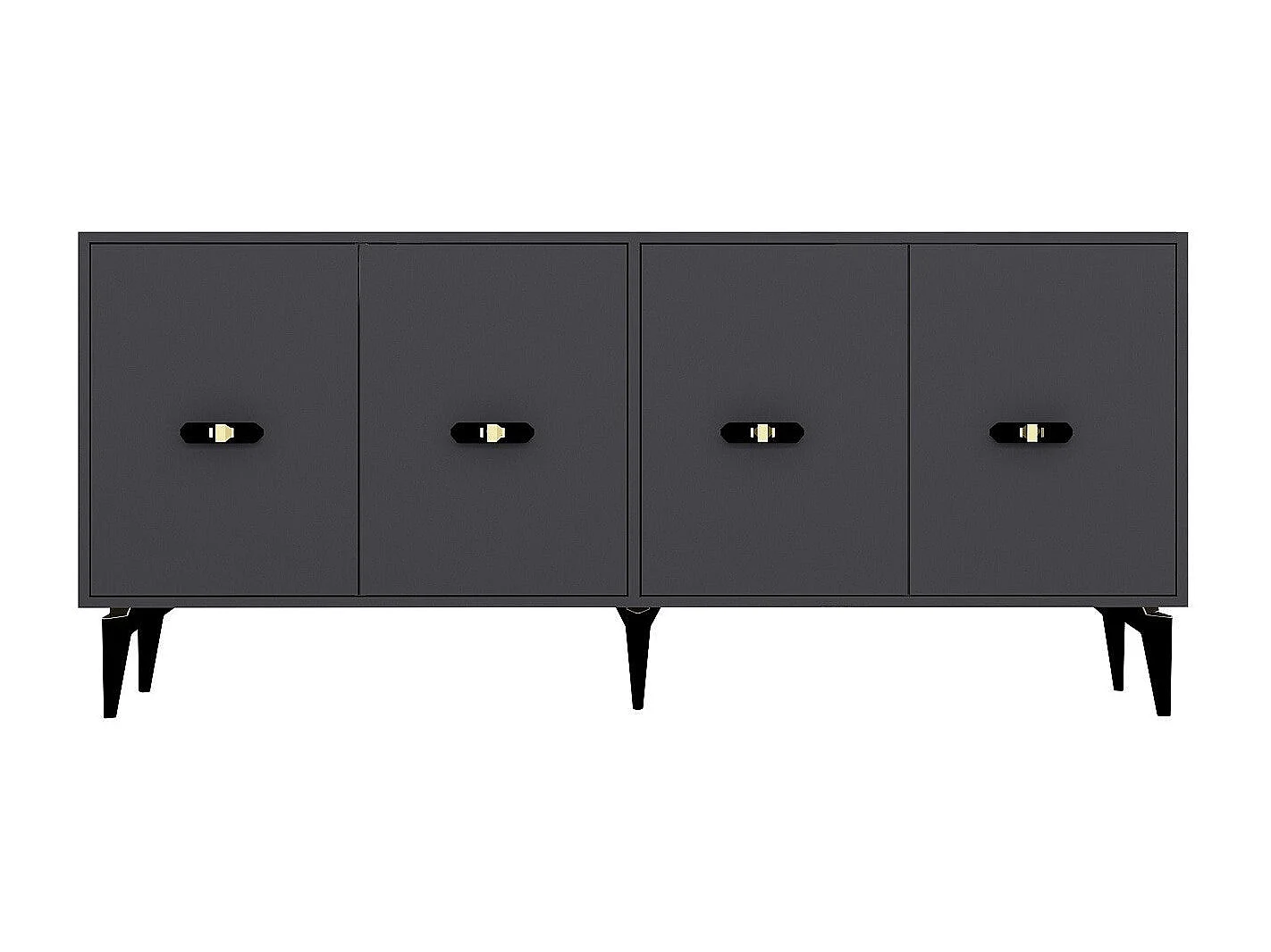 Komoda z płyty wiórowej pokrytej melaminą – 180 cm x 82,6 cm x 35 cm – antracyt