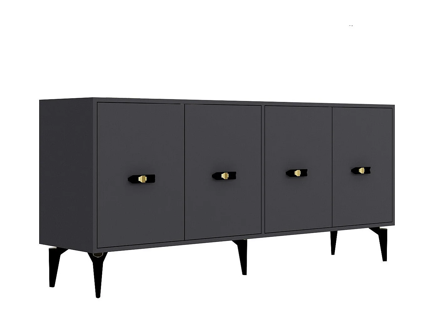 Komoda z płyty wiórowej pokrytej melaminą – 180 cm x 82,6 cm x 35 cm – antracyt