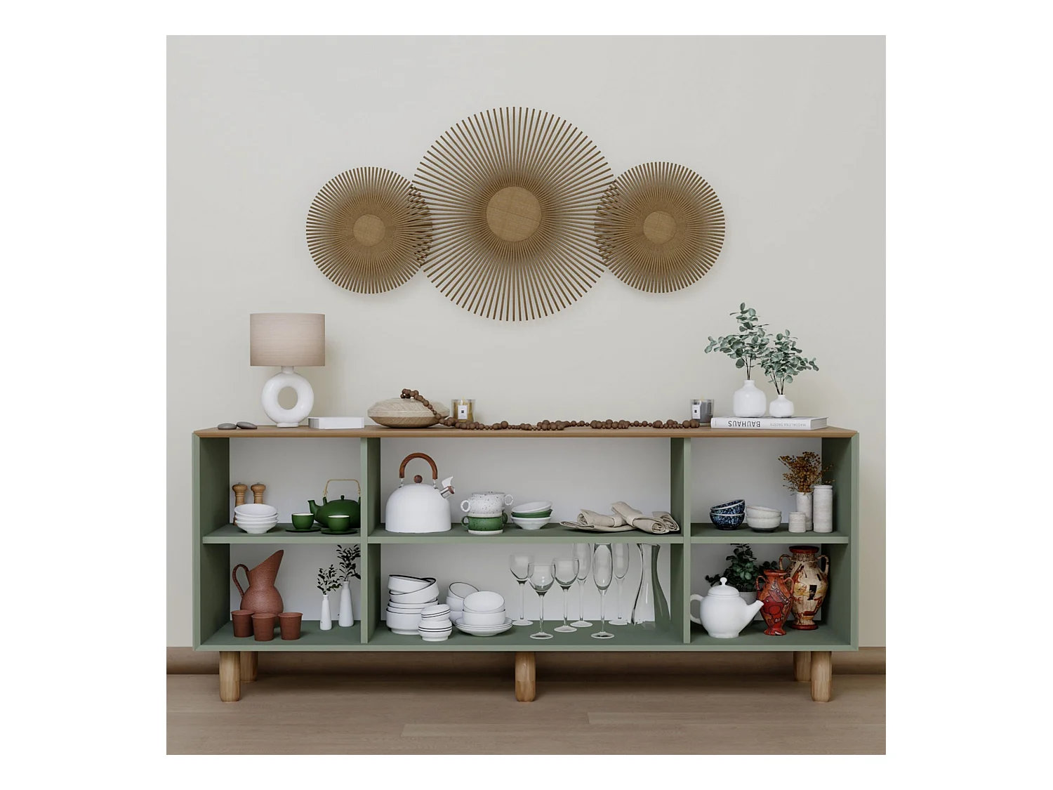 Aparador – 180 cm x 75 cm x 40 cm – Verde – Aglomerado