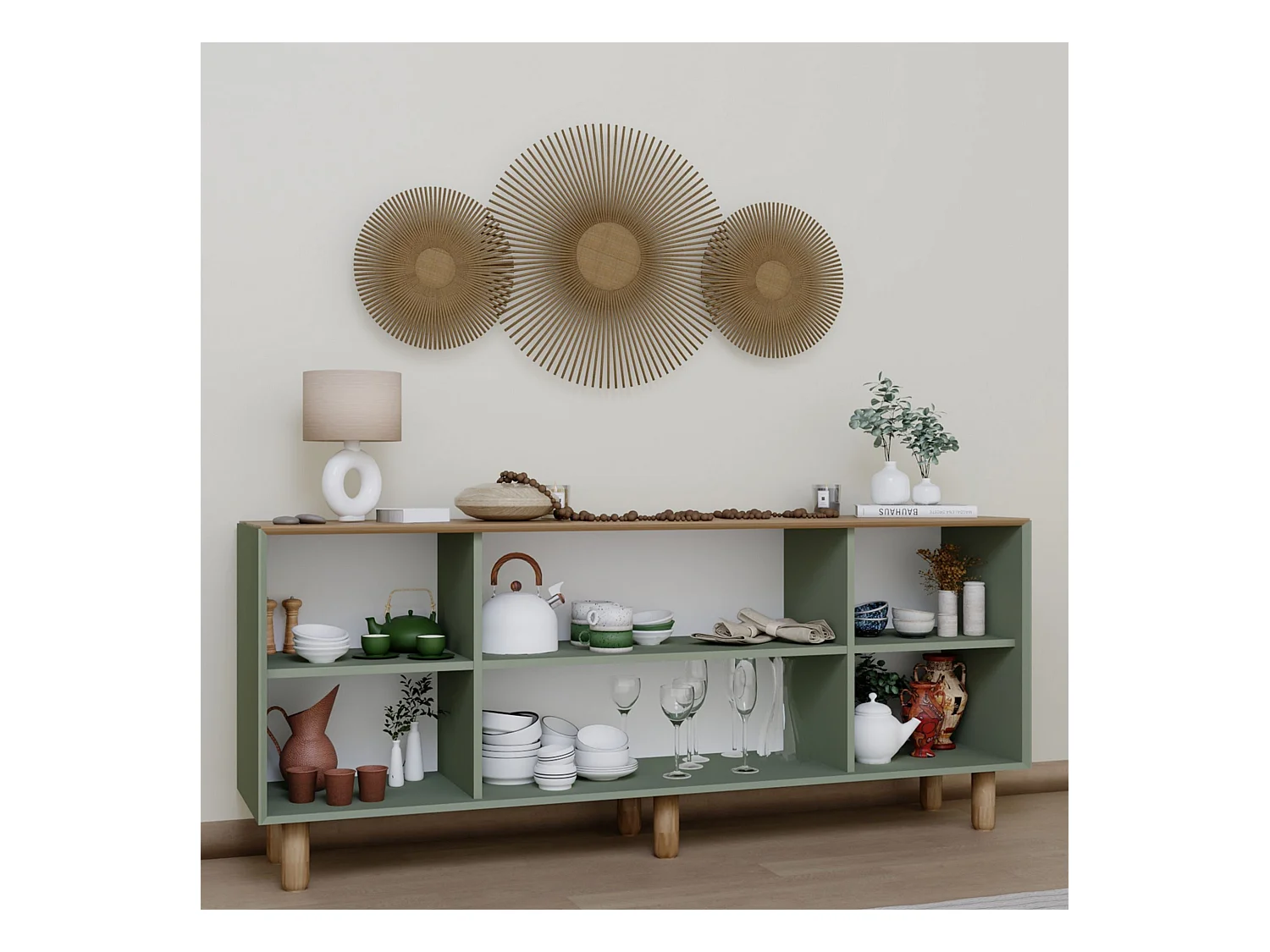 Aparador – 180 cm x 75 cm x 40 cm – Verde – Aglomerado