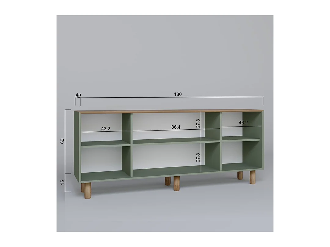 Aparador – 180 cm x 75 cm x 40 cm – Verde – Aglomerado